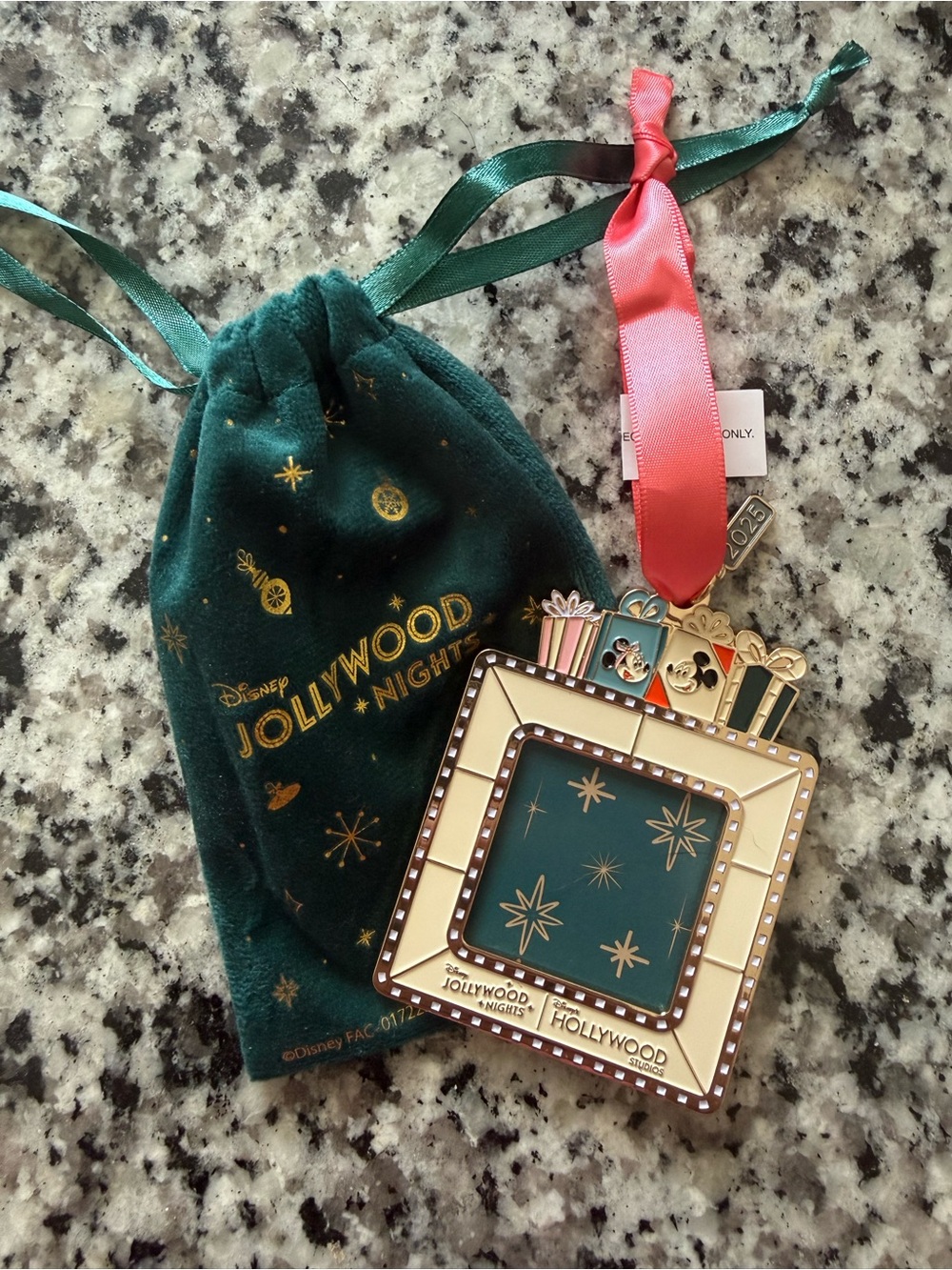 Disney Jollywood Nights 2025 Photo Ornament with Pouch
